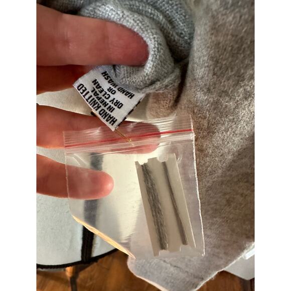 NWT Diane Snyder Cashmere Glenn Triple Band Gray Layered Cardigan size M - Picture 14 of 16